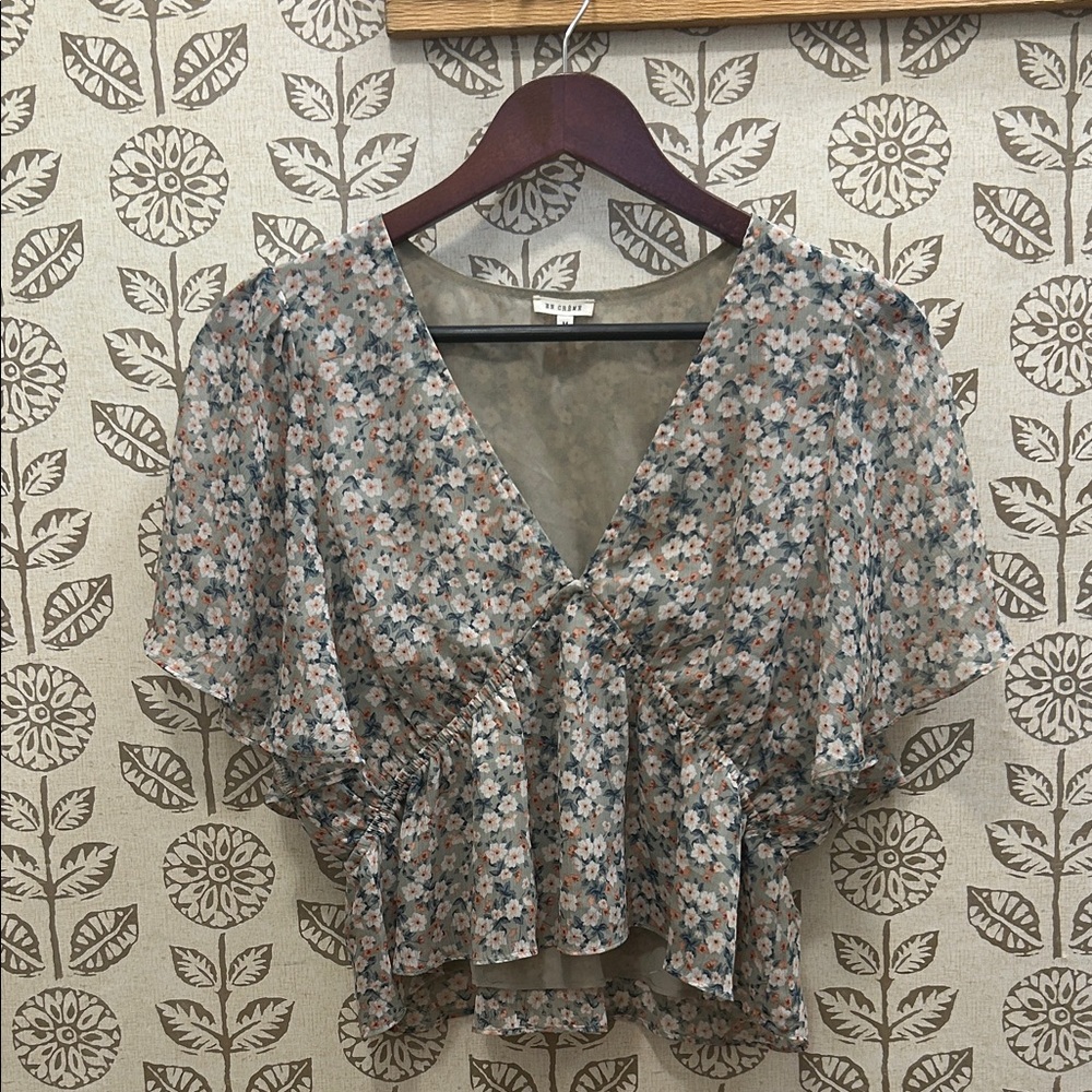 En Creme Multicolor Floral Blouse